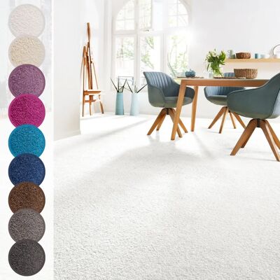 ANDIAMO Weißer Frisee Velours Sophie Teppich - Robust, 400x700cm ANDIAMO Weißer Frisee Velours Sophie Teppich - Robust, 400x700cm