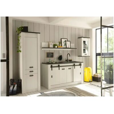 HOME AFFAIRE Sherwood Pinie Weiß Dekor 240 cm x 64 cm Küchenzeile HOME AFFAIRE Sherwood Pinie Weiß Dekor 240 cm x 64 cm Küchenzeile