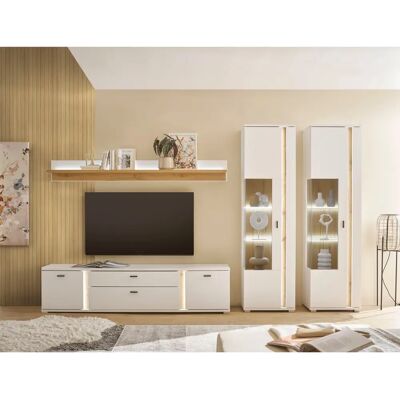 INOSIGN - LONG ISLAND - Weiß/Eiche - 330x42x200 cm - Wohnwand INOSIGN - LONG ISLAND - Weiß/Eiche - 330x42x200 cm - Wohnwand