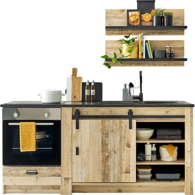 HOME AFFAIRE Sherwood Küchenzeile - Braun - 196cm x 64cm HOME AFFAIRE Sherwood Küchenzeile - Braun - 196cm x 64cm