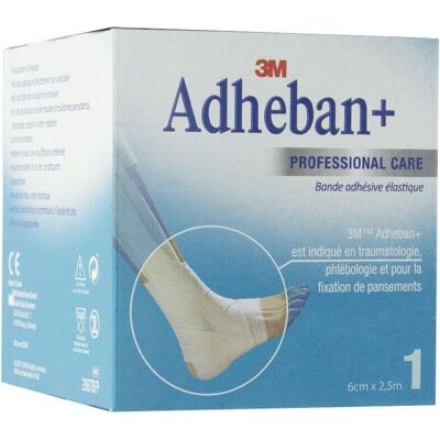 Bandage adhésif élastique 3M Adheban Plus - 6cm x 2,5m - Publicité Bandage adhésif élastique 3M Adheban Plus - 6cm x 2,5m - Publicité