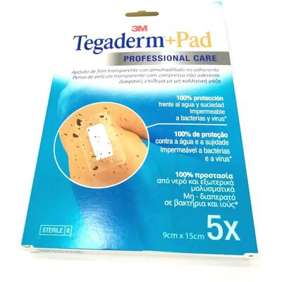 3M Tegaderm +Pad 9x15cm Curativo de Poliuretano - Proteção de Feridas 3M Tegaderm +Pad 9x15cm Curativo de Poliuretano - Proteção de Feridas