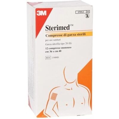 Garza sterile in cotone 3M - 36x40cm - Confezione 12 Garza sterile in cotone 3M - 36x40cm - Confezione 12