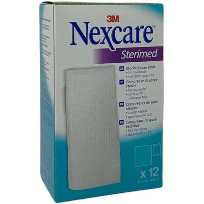 Garze di Cotone Sterili Nexcare Sterimed - 3M - 18x40cm - 12/100 Pezzi Garze di Cotone Sterili Nexcare Sterimed - 3M - 18x40cm - 12/100 Pezzi
