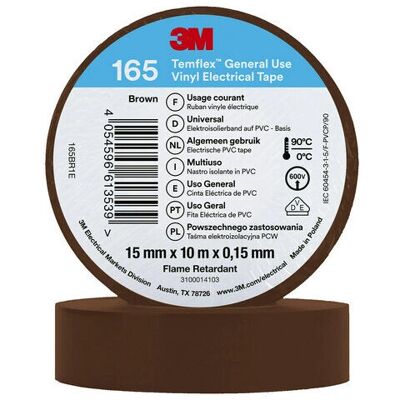 3M 165BR1E Isolierband - Braun, 15mm x 10m - Isolierband 3M 165BR1E Isolierband - Braun, 15mm x 10m - Isolierband