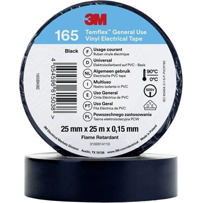 Ruban isolant électrique noir 3M - 25 m - Publicité Ruban isolant électrique noir 3M - 25 m - Publicité
