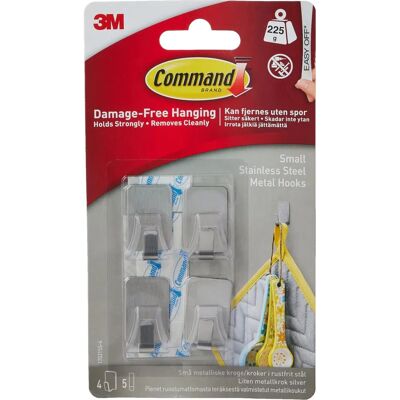 Ganchos metálicos plateados Command - Soporte mural - 250 g Ganchos metálicos plateados Command - Soporte mural - 250 g