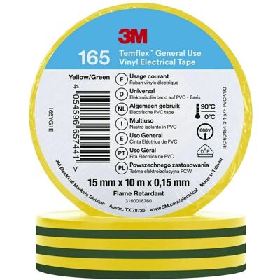 Ruban isolant jaune 3M Temflex 165 - Ruban isolant - Publicité Ruban isolant jaune 3M Temflex 165 - Ruban isolant - Publicité