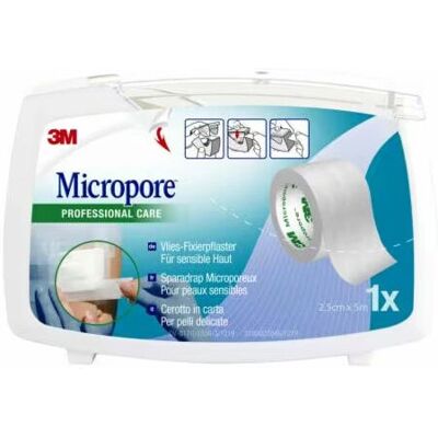 Ruban chirurgical micropore 3M - 2,5cm x 5m - Blanc Ruban chirurgical micropore 3M - 2,5cm x 5m - Blanc