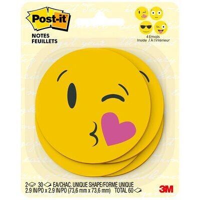 Papier-notes Emoji 3M - Notes repositionnables autocollantes - 30 feuilles Papier-notes Emoji 3M - Notes repositionnables autocollantes - 30 feuilles