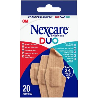 Nexcare Duo Pflaster Mischpackung 20 Stück - Schmerzfreie Entfernung, Atmungsaktives, Wasserfestes und Flexibles Gewebe & Blutstillungspunkte Nexcare Duo Pflaster Mischpackung 20 Stück - Schmerzfreie Entfernung, Atmungsaktives, Wasserfestes und Flexibles Gewebe & Blutstillungspunkte