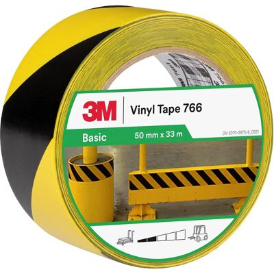 Ruban de signalisation en vinyle 3M 766i - Jaune et Noir - Usage intérieur Ruban de signalisation en vinyle 3M 766i - Jaune et Noir - Usage intérieur