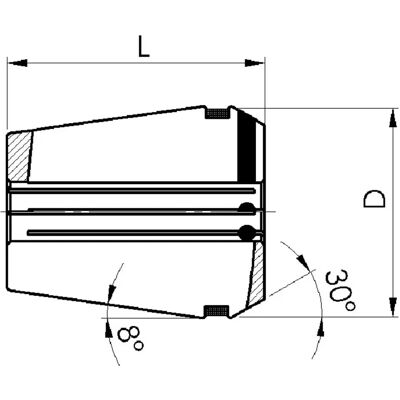 Fahrion Präzisions-Spannzange DIN6499B HPD328.0mm - Hochpräzise Fahrion Präzisions-Spannzange DIN6499B HPD328.0mm - Hochpräzise