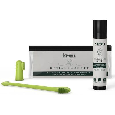Kooa Dental Care Set - Toothbrush, silicone finger cot, vegan tooth gel - Dental Care Set Kooa Dental Care Set - Toothbrush, silicone finger cot, vegan tooth gel - Dental Care Set