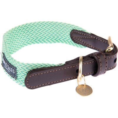 Nomad Tales Bloom Dog Collar - Mint - Size S - Stylish, Vegan, Washable Nomad Tales Bloom Dog Collar - Mint - Size S - Stylish, Vegan, Washable