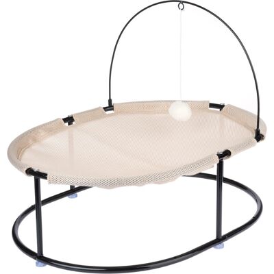 TIAKI Lit pour Chat - Surélevé, Sable - 63x46x47cm TIAKI Lit pour Chat - Surélevé, Sable - 63x46x47cm