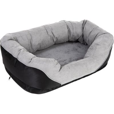 Lit Lazy pour chiens - Mousse à mémoire orthopédique - Gris/Noir Lit Lazy pour chiens - Mousse à mémoire orthopédique - Gris/Noir