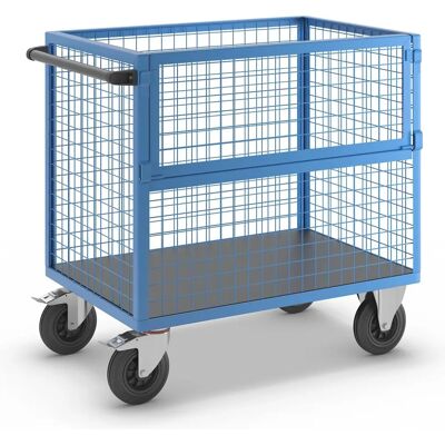 Eurokraft Pro - Carro contenedor - Paredes de rejilla de acero - 1050x700 - Carrito Eurokraft Pro - Carro contenedor - Paredes de rejilla de acero - 1050x700 - Carrito
