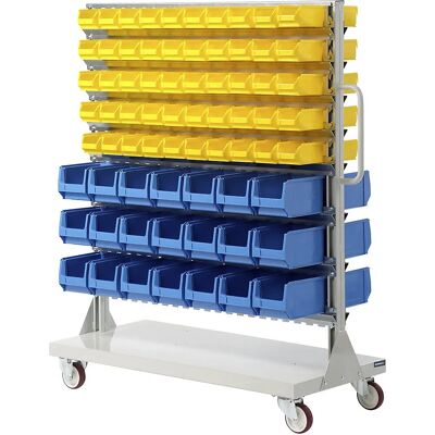 Eurokraft pro Estantería rodante - 156 cajas, Acero, Doble cara Eurokraft pro Estantería rodante - 156 cajas, Acero, Doble cara