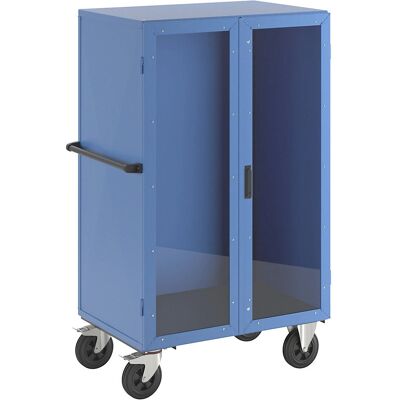 Carrello di stoccaggio in acciaio Eurokraft pro con porte Makrolon - Uso industriale Carrello di stoccaggio in acciaio Eurokraft pro con porte Makrolon - Uso industriale