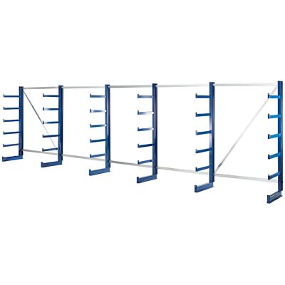 EUROKRAFT - Regál s konzolovymi rameni - Azul ciano - 6750 mm - Unilateral EUROKRAFT - Regál s konzolovymi rameni - Azul ciano - 6750 mm - Unilateral