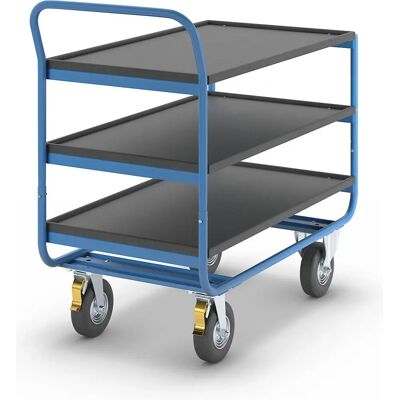EUROKRAFTpro - Carro de banco 150 kg - Azul - 3 niveles - Carro de banco EUROKRAFTpro - Carro de banco 150 kg - Azul - 3 niveles - Carro de banco