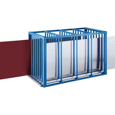 Eurokraft pro Caja de almacenaje - Acero, 7 compartimentos, azul claro Eurokraft pro Caja de almacenaje - Acero, 7 compartimentos, azul claro