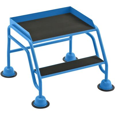 Escalera de mano azul claro con 2 peldaños - Escalera con plataforma Escalera de mano azul claro con 2 peldaños - Escalera con plataforma
