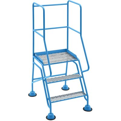 Escalera Móvil Eurokraft Pro Azul RAL 5012 - 3 Peldaños Escalera Móvil Eurokraft Pro Azul RAL 5012 - 3 Peldaños