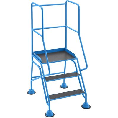 Eurokraft pro Escalera móvil con plataforma - RAL 5012 - Escalera portátil Eurokraft pro Escalera móvil con plataforma - RAL 5012 - Escalera portátil