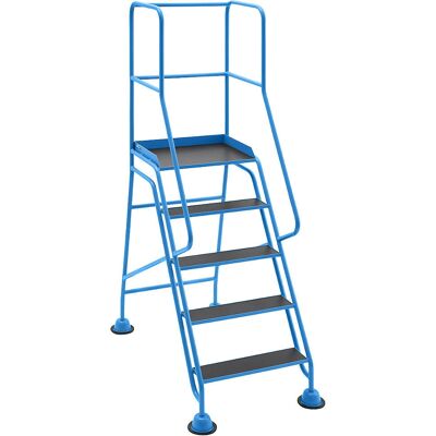 Eurokraft Pro Scala a 5 Gradini Blu Chiaro con Piattaforma - Scala a Gradini Eurokraft Pro Scala a 5 Gradini Blu Chiaro con Piattaforma - Scala a Gradini