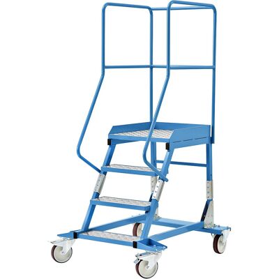 Scala mobile Eurokraft Pro azzurro chiaro, 4 gradini - Scale con piattaforma Scala mobile Eurokraft Pro azzurro chiaro, 4 gradini - Scale con piattaforma