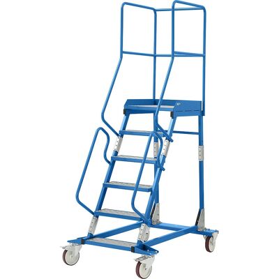 Escalera de Plataforma de Aluminio Azul Claro RAL 5012 - Escalera con Plataforma Escalera de Plataforma de Aluminio Azul Claro RAL 5012 - Escalera con Plataforma