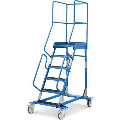 Escalera rodante con tarima de eurokraft pro - Escaleras de plataforma Escalera rodante con tarima de eurokraft pro - Escaleras de plataforma