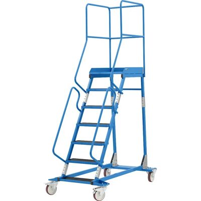 Escalera de andamio azul claro eurokraft pro 7 peldaños Escalera de andamio azul claro eurokraft pro 7 peldaños