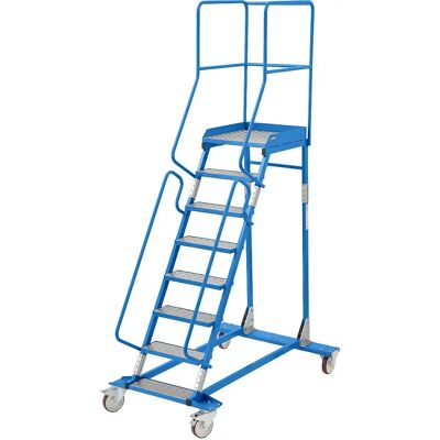 Escalera de plataforma Eurokraft pro - Azul claro - 8 peldaños Escalera de plataforma Eurokraft pro - Azul claro - 8 peldaños