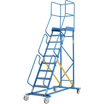 Escalera móvil con plataforma Eurokraft pro - Acero industrial 5,5m Escalera móvil con plataforma Eurokraft pro - Acero industrial 5,5m