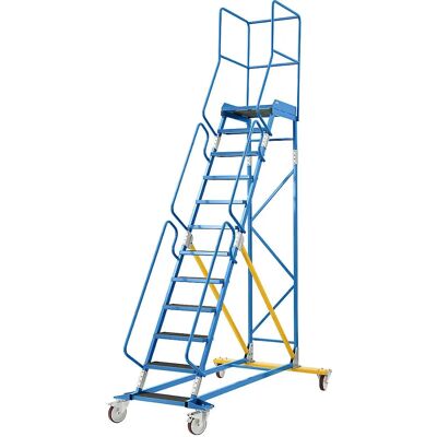 Scala a cavalletto mobile Eurokraft pro con piattaforma - 12 gradini Scala a cavalletto mobile Eurokraft pro con piattaforma - 12 gradini