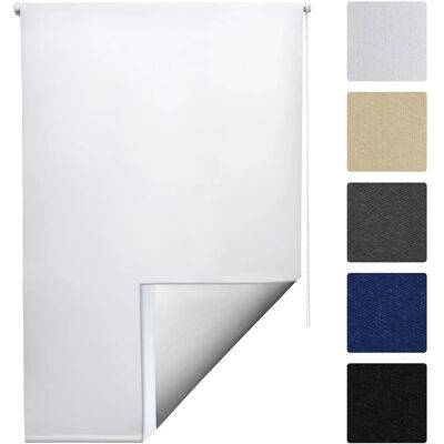 Sol Royal - Estor enrollable térmico, negro opaco, blanco, 160x80cm Sol Royal - Estor enrollable térmico, negro opaco, blanco, 160x80cm