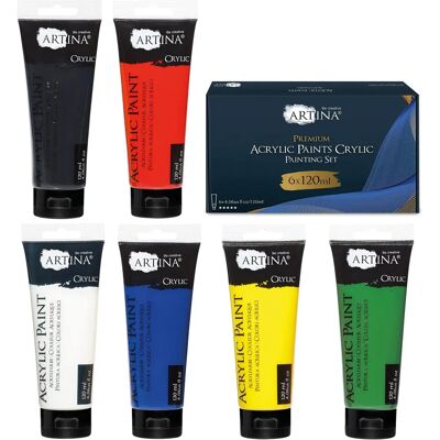 ARTINA - Set aus 6 Acrylfarben Crylic - Acrylfarben-Set ARTINA - Set aus 6 Acrylfarben Crylic - Acrylfarben-Set