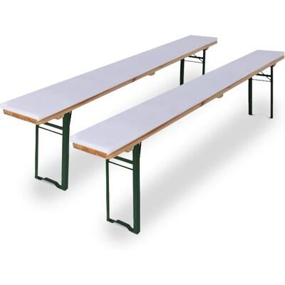 Beautissu - Set di 2 cuscini di schiuma per panche - 220x25x2 cm Beautissu - Set di 2 cuscini di schiuma per panche - 220x25x2 cm