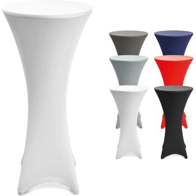 Beautissu Stella - Housse élastique pour tables hautes - Blanc - 60cm - Publicité Beautissu Stella - Housse élastique pour tables hautes - Blanc - 60cm - Publicité