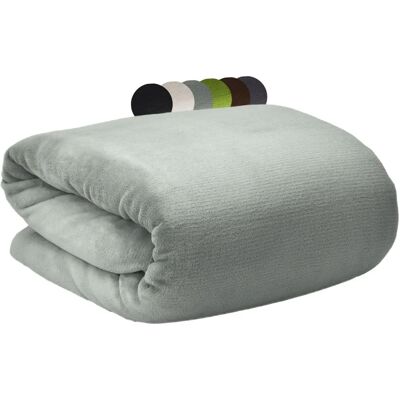 Beautissu - Plaid in microfibra XXL Aurelia Grigio chiaro 240x220cm Beautissu - Plaid in microfibra XXL Aurelia Grigio chiaro 240x220cm