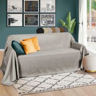 Funda de sofá Romantica de Beautissu - Gris claro - 210x280 cm Funda de sofá Romantica de Beautissu - Gris claro - 210x280 cm