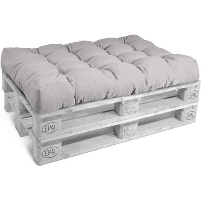 Cuscino Beautissu Grigio Chiaro per Pallet e Pallet in Legno - 120x80x15 cm Cuscino Beautissu Grigio Chiaro per Pallet e Pallet in Legno - 120x80x15 cm