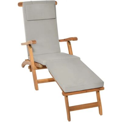 Beautissu Cuscino Grigio Chiaro LoftLux DC - Cuscino per Sdraio da Giardino Beautissu Cuscino Grigio Chiaro LoftLux DC - Cuscino per Sdraio da Giardino