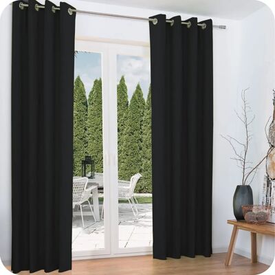 Beautissu - 2x Tende termiche con occhielli - 140x245 cm - Nero Beautissu - 2x Tende termiche con occhielli - 140x245 cm - Nero