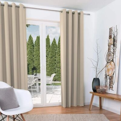 Beautissu Blackout Vorhang - 140x245cm - Creme - Lichtbeständig Beautissu Blackout Vorhang - 140x245cm - Creme - Lichtbeständig