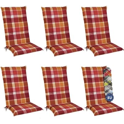 Beautissu Set aus 6 Gartenkissen mit Hochlehner - UV-beständig Beautissu Set aus 6 Gartenkissen mit Hochlehner - UV-beständig