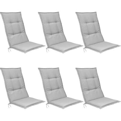 Set de Cojines para Sillas de Jardín, 6 Piezas, Gris Claro Set de Cojines para Sillas de Jardín, 6 Piezas, Gris Claro